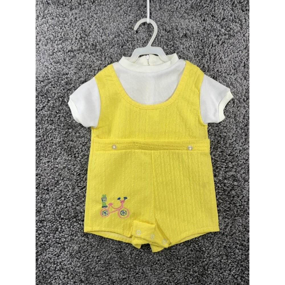 Kmart 24 Month One Piece New Deadstock VINTAGE 60'S Yellow & White Embroidered
